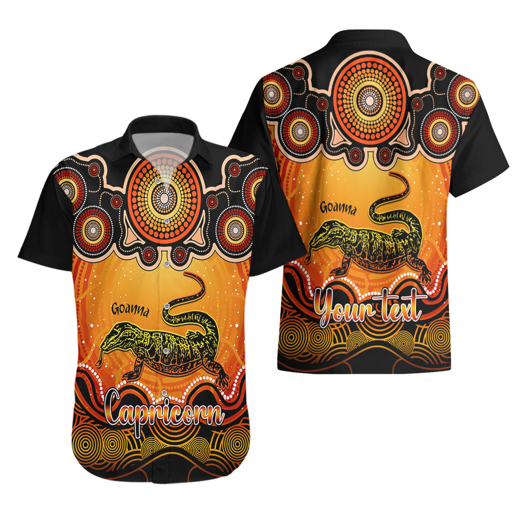 Personalised Australia Capricorn Goanna Zodiac Hawaiian Shirt Auz Astrology Aboriginal - Red - Vibe Hoodie Shop