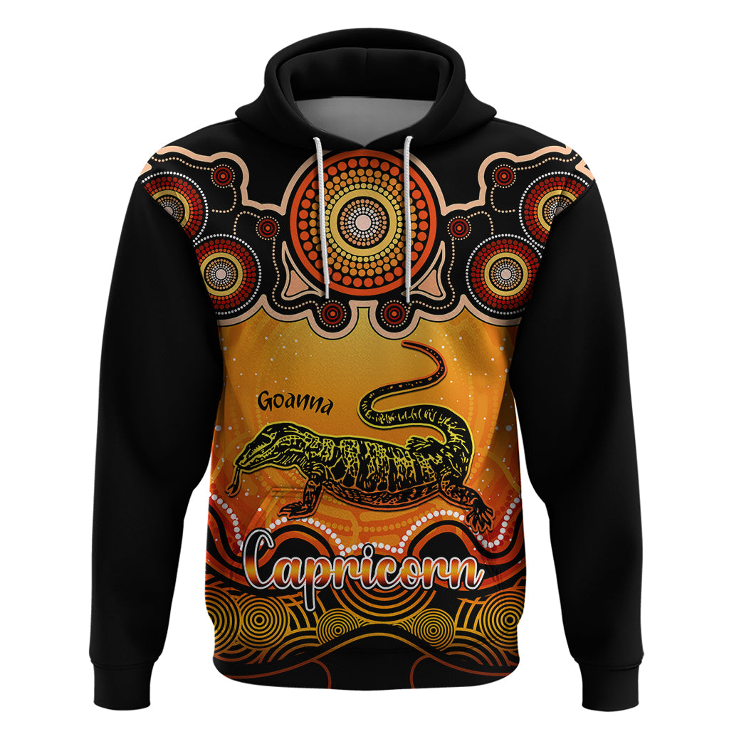 Personalised Australia Capricorn Goanna Zodiac Hoodie Auz Astrology Aboriginal - Red LT9 - Vibe Hoodie Shop