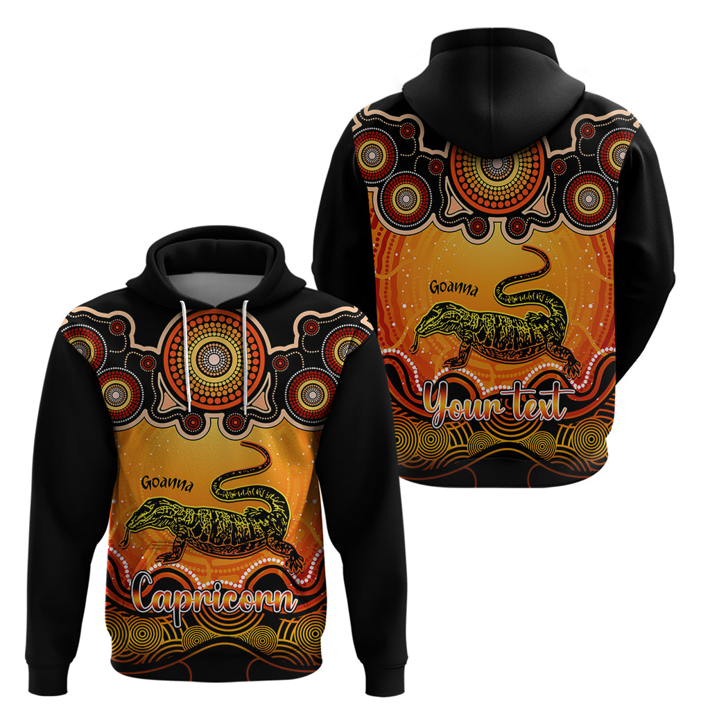 Personalised Australia Capricorn Goanna Zodiac Hoodie Auz Astrology Aboriginal - Red LT9 - Vibe Hoodie Shop