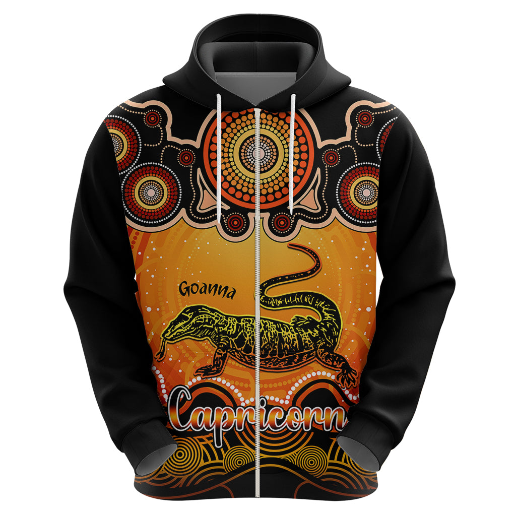Personalised Australia Capricorn Goanna Zodiac Hoodie Auz Astrology Aboriginal - Red LT9 - Vibe Hoodie Shop