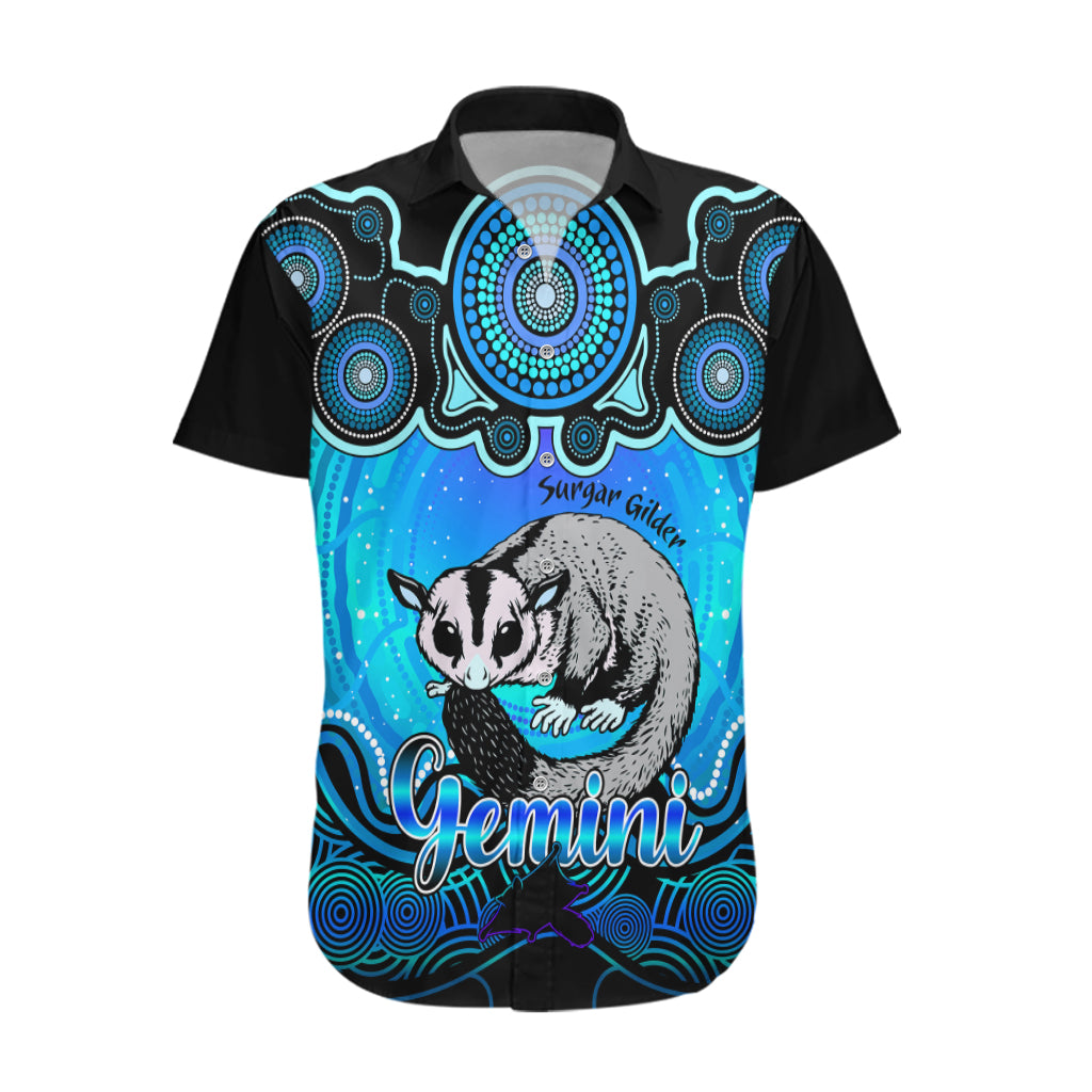 Personalised Australia Gemini Sugar Gilder Zodiac Hawaiian Shirt Auz Astrology Aboriginal - Aqua - Vibe Hoodie Shop