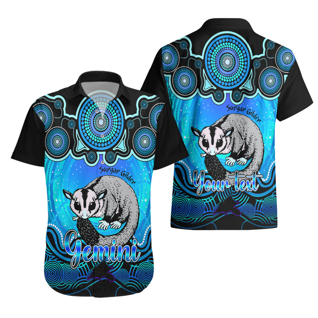 Personalised Australia Gemini Sugar Gilder Zodiac Hawaiian Shirt Auz Astrology Aboriginal - Aqua - Vibe Hoodie Shop