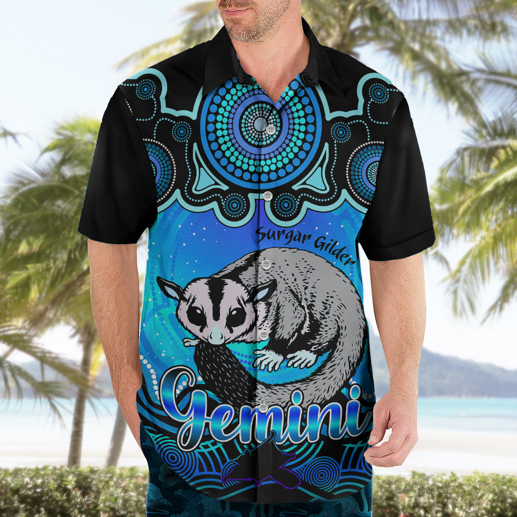 Personalised Australia Gemini Sugar Gilder Zodiac Hawaiian Shirt Auz Astrology Aboriginal - Aqua - Vibe Hoodie Shop