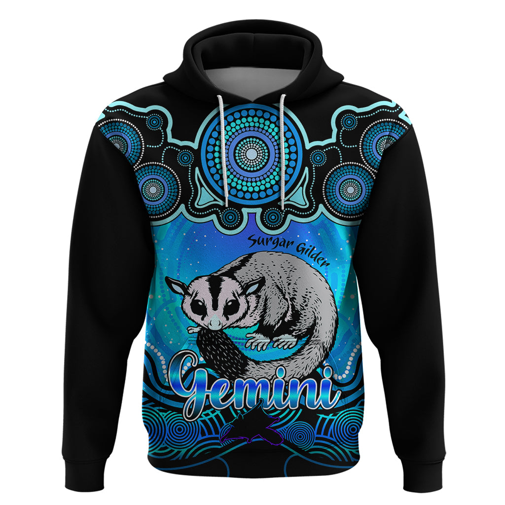 Personalised Australia Gemini Sugar Gilder Zodiac Hoodie Auz Astrology Aboriginal - Aqua LT9 - Vibe Hoodie Shop