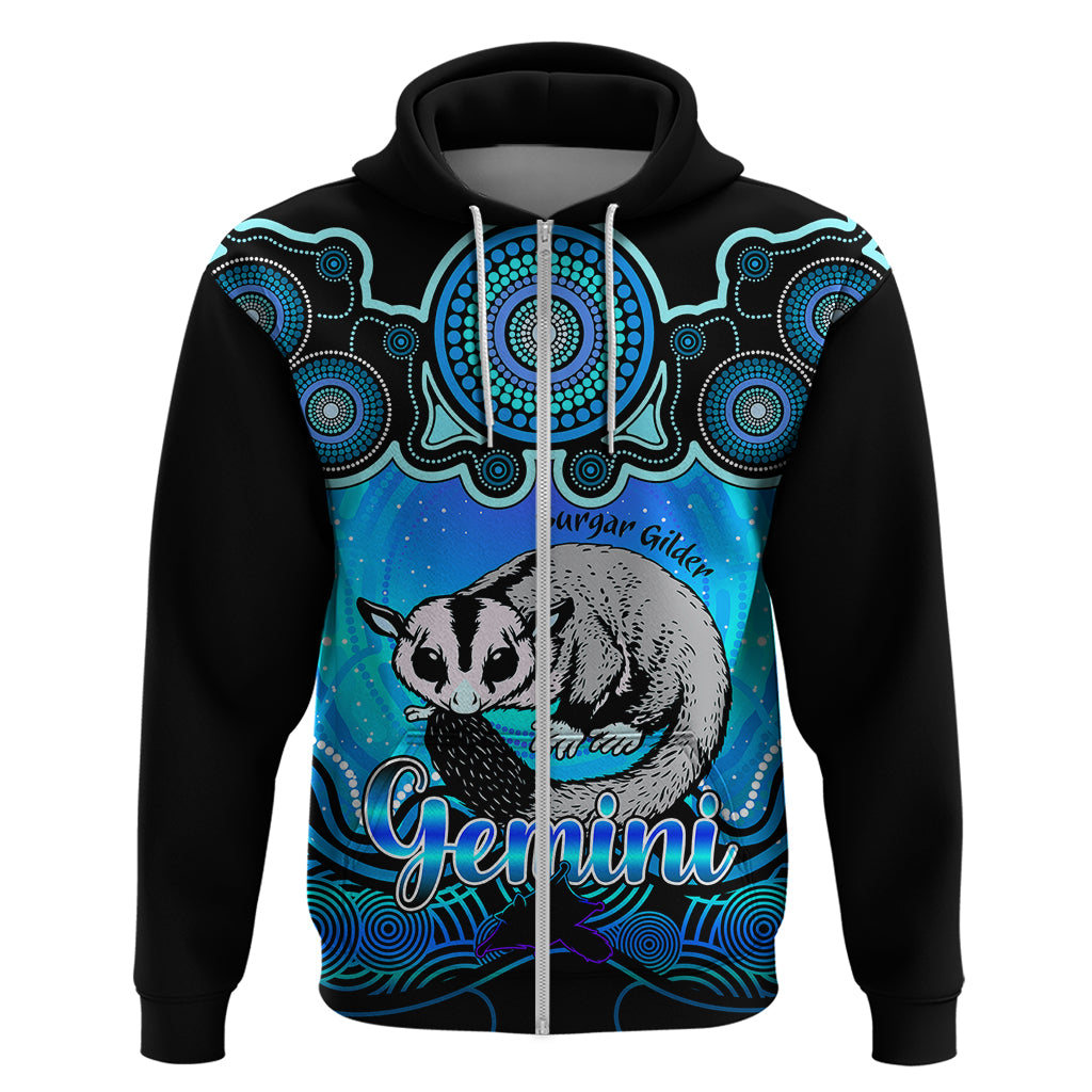 Personalised Australia Gemini Sugar Gilder Zodiac Hoodie Auz Astrology Aboriginal - Aqua LT9 - Vibe Hoodie Shop
