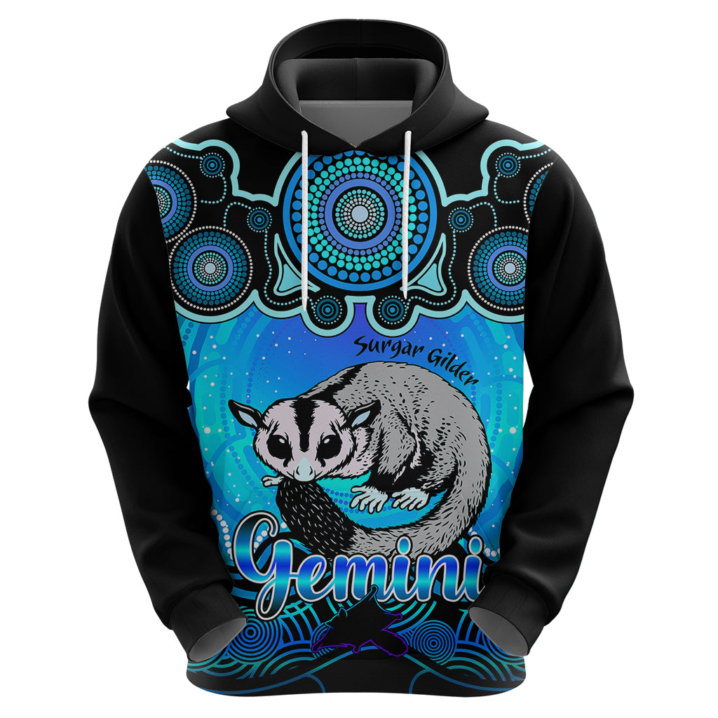 Personalised Australia Gemini Sugar Gilder Zodiac Hoodie Auz Astrology Aboriginal - Aqua LT9 - Vibe Hoodie Shop