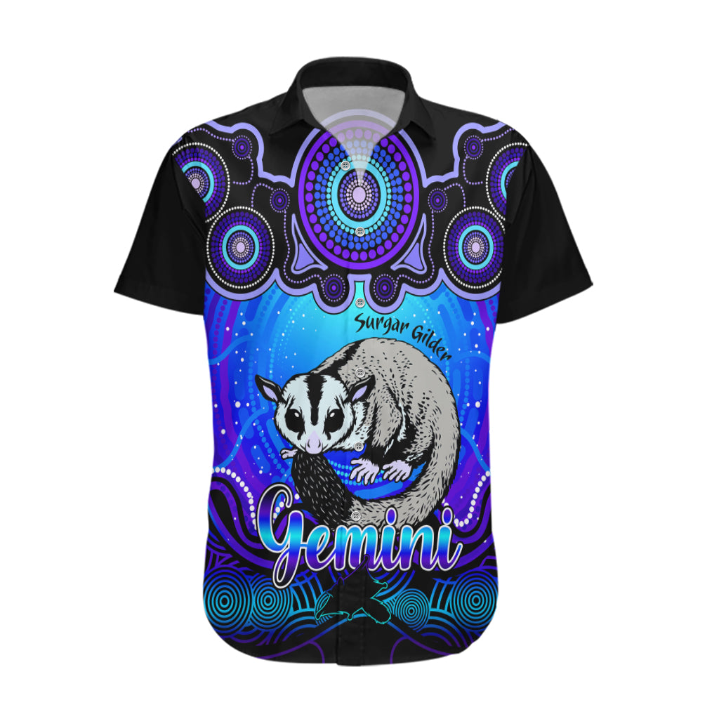 Personalised Australia Gemini Sugar Gilder Zodiac Hawaiian Shirt Auz Astrology Aboriginal - Blue - Vibe Hoodie Shop