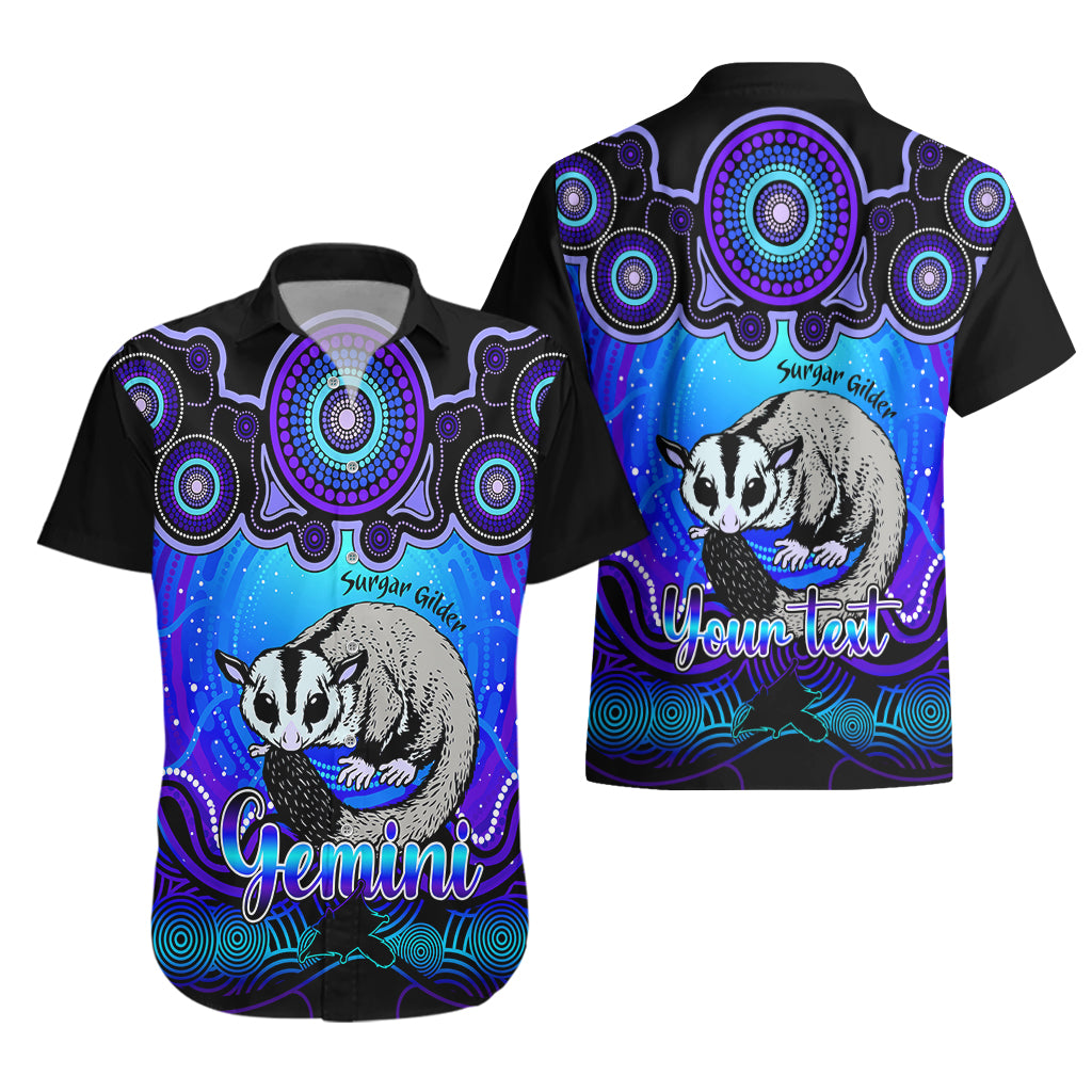 Personalised Australia Gemini Sugar Gilder Zodiac Hawaiian Shirt Auz Astrology Aboriginal - Blue - Vibe Hoodie Shop