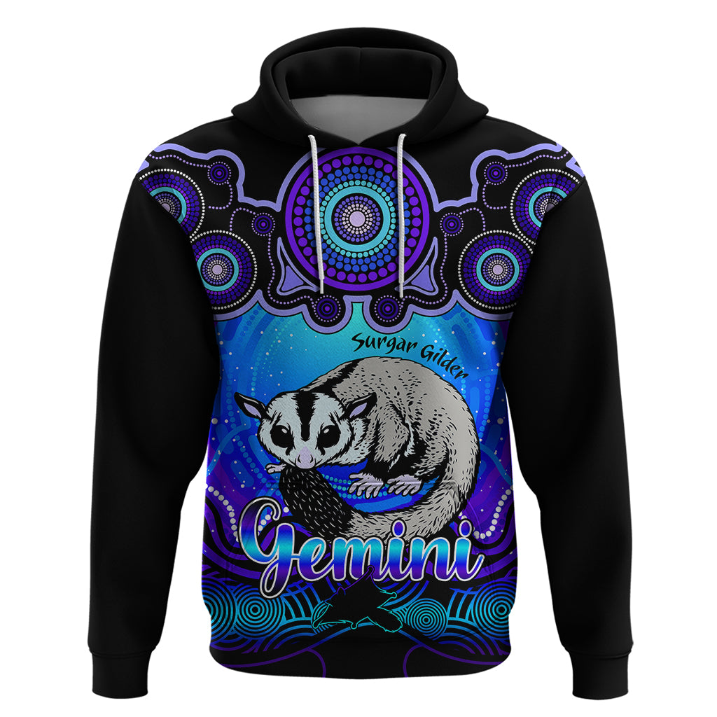 Personalised Australia Gemini Sugar Gilder Zodiac Hoodie Auz Astrology Aboriginal - Blue LT9 - Vibe Hoodie Shop