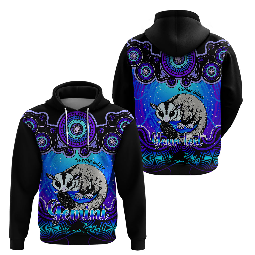 Personalised Australia Gemini Sugar Gilder Zodiac Hoodie Auz Astrology Aboriginal - Blue LT9 - Vibe Hoodie Shop