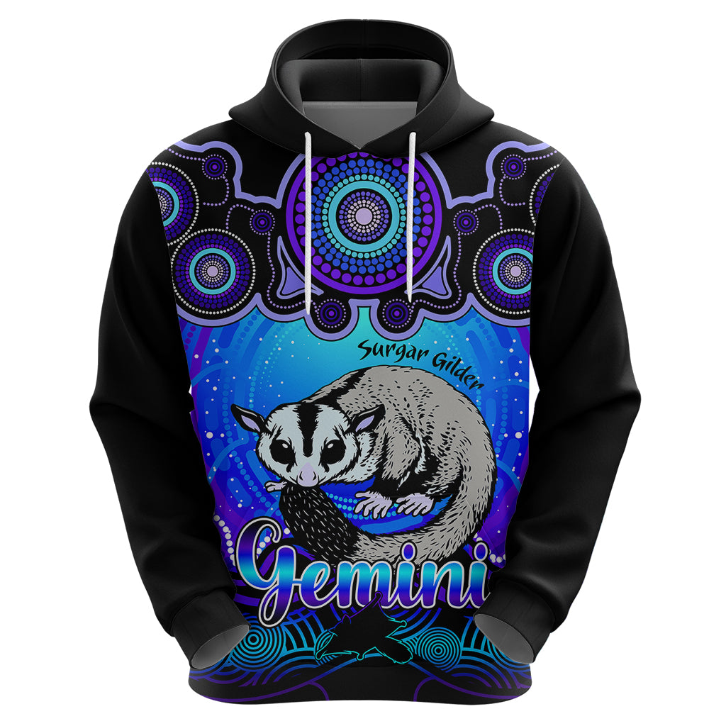 Personalised Australia Gemini Sugar Gilder Zodiac Hoodie Auz Astrology Aboriginal - Blue LT9 - Vibe Hoodie Shop