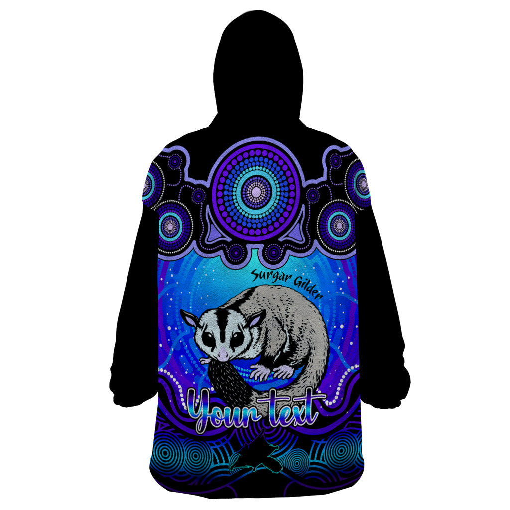 Personalised Australia Gemini Sugar Gilder Zodiac Wearable Blanket Hoodie Auz Astrology Aboriginal - Blue - Vibe Hoodie Shop