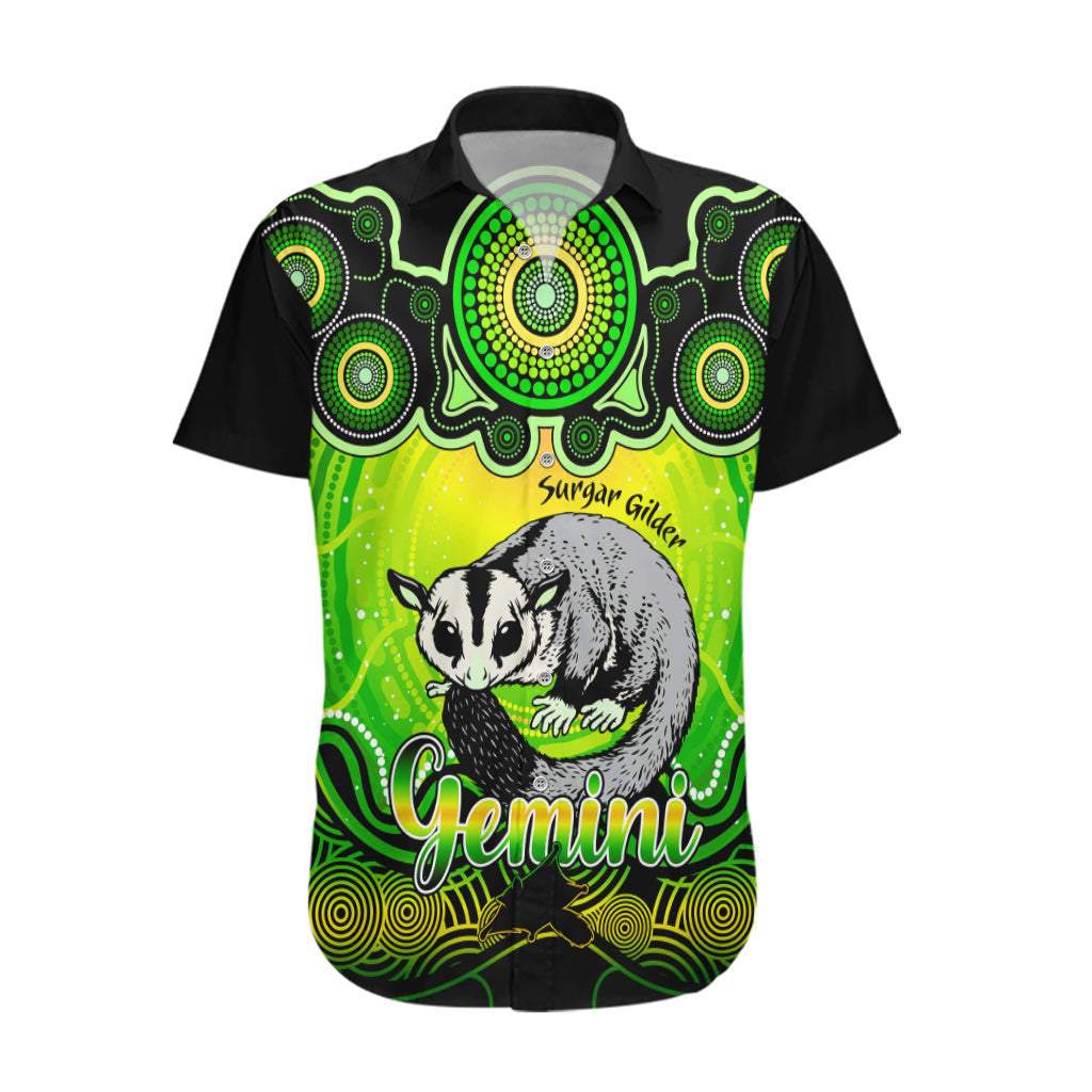 Personalised Australia Gemini Sugar Gilder Zodiac Hawaiian Shirt Auz Astrology Aboriginal - Green - Vibe Hoodie Shop