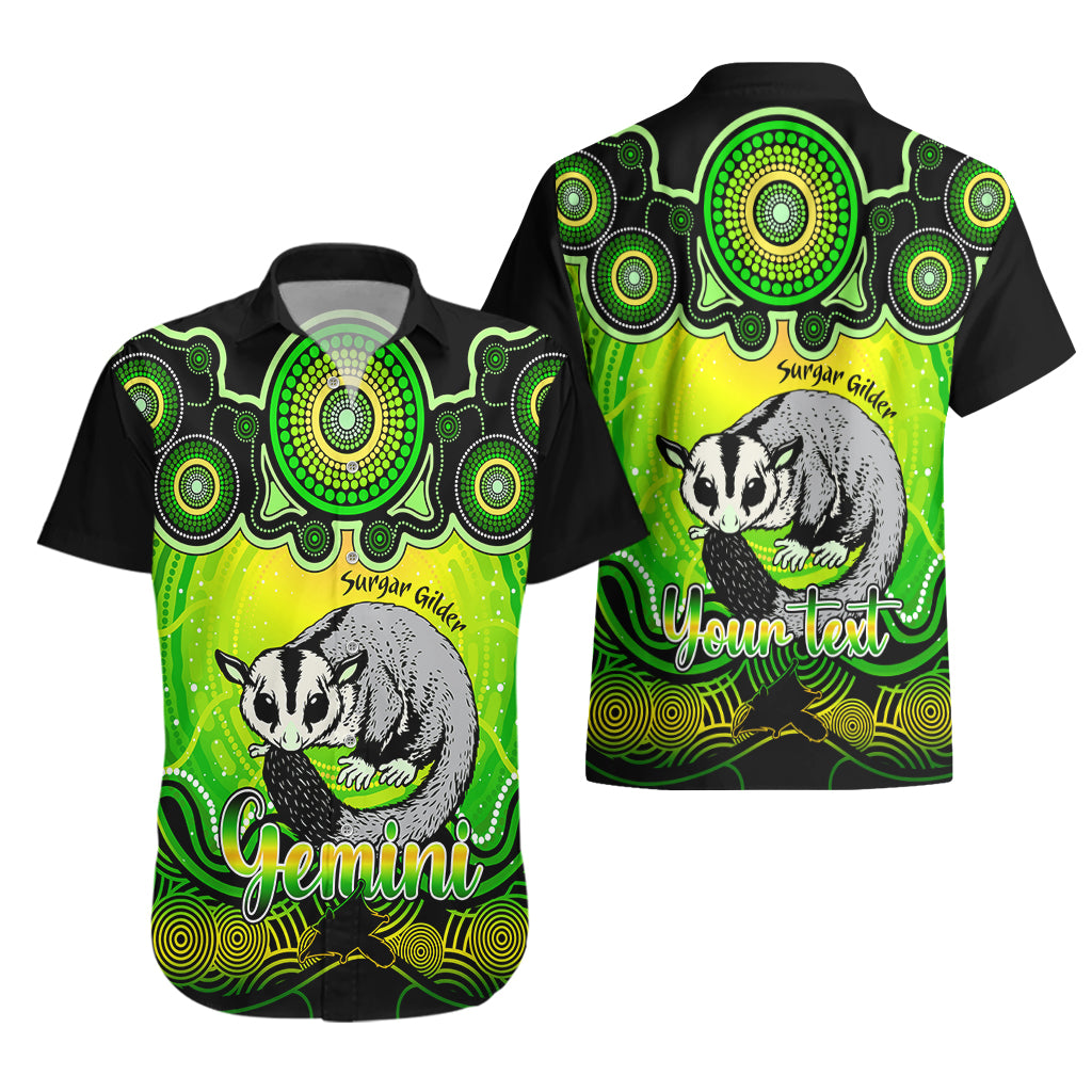 Personalised Australia Gemini Sugar Gilder Zodiac Hawaiian Shirt Auz Astrology Aboriginal - Green - Vibe Hoodie Shop