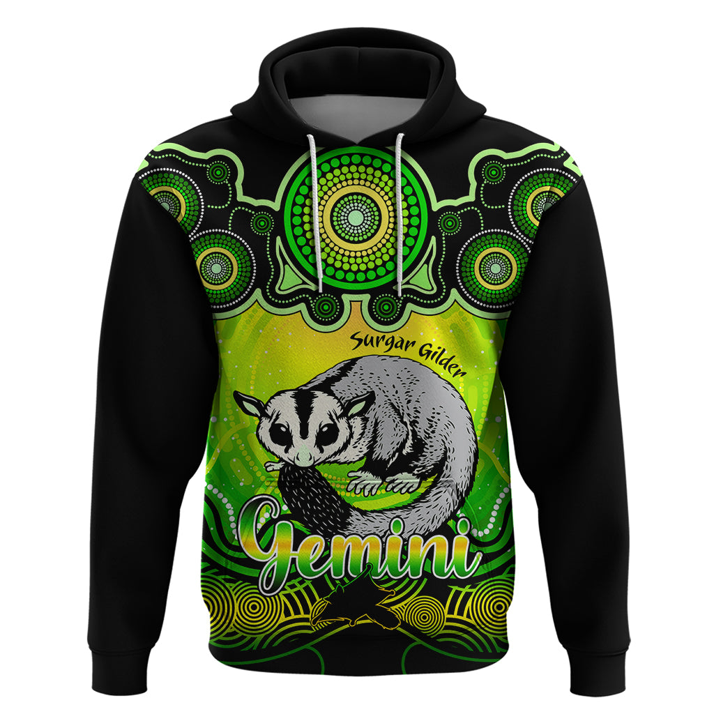 Personalised Australia Gemini Sugar Gilder Zodiac Hoodie Auz Astrology Aboriginal - Green LT9 - Vibe Hoodie Shop