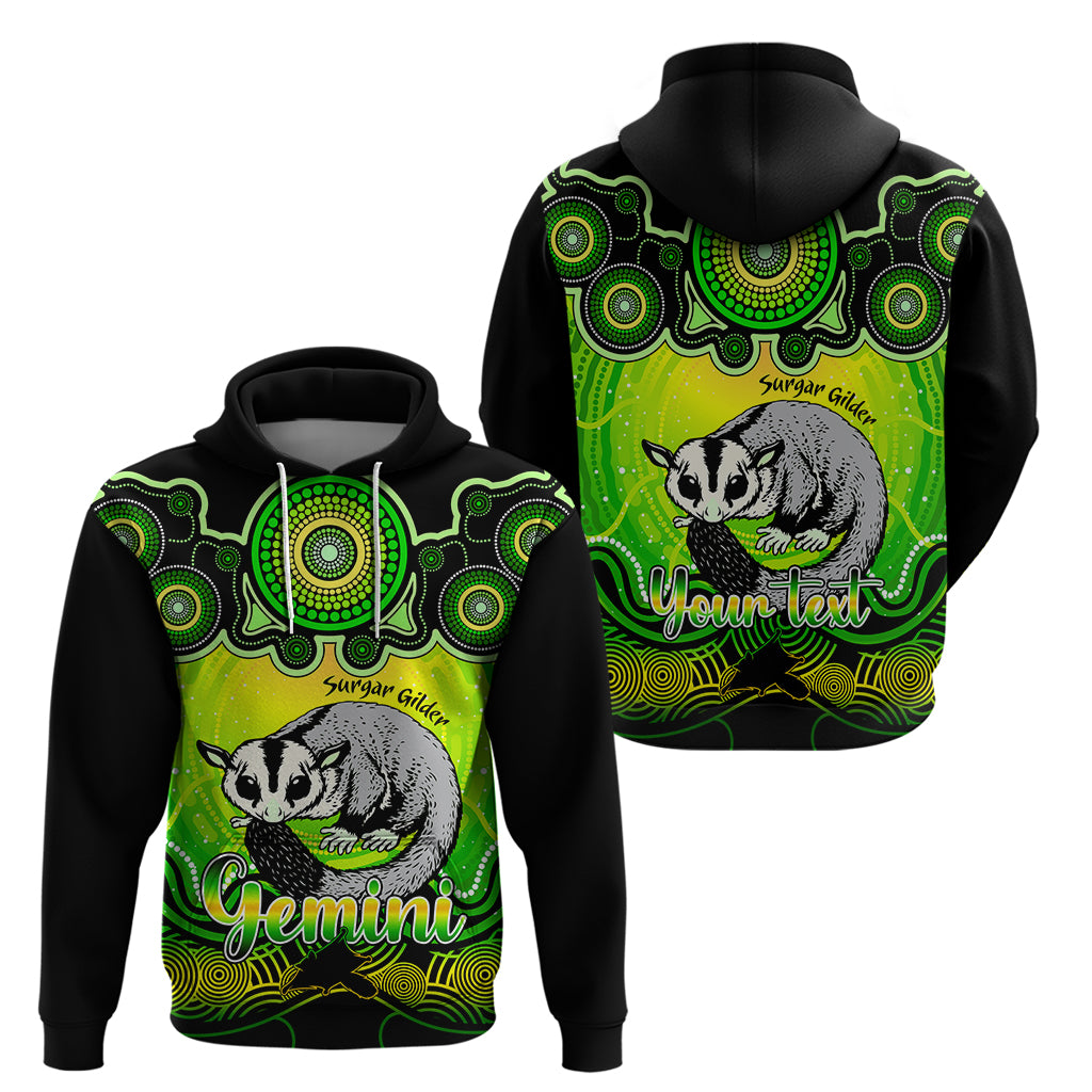 Personalised Australia Gemini Sugar Gilder Zodiac Hoodie Auz Astrology Aboriginal - Green LT9 - Vibe Hoodie Shop