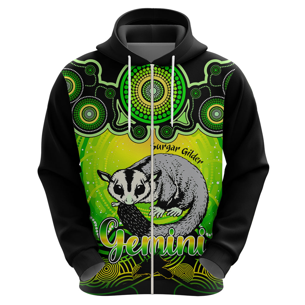 Personalised Australia Gemini Sugar Gilder Zodiac Hoodie Auz Astrology Aboriginal - Green LT9 - Vibe Hoodie Shop