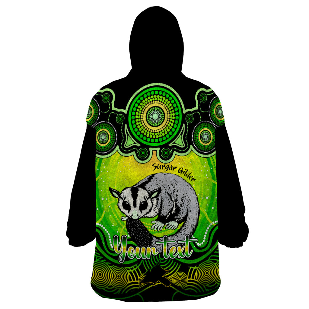 Personalised Australia Gemini Sugar Gilder Zodiac Wearable Blanket Hoodie Auz Astrology Aboriginal - Green - Vibe Hoodie Shop