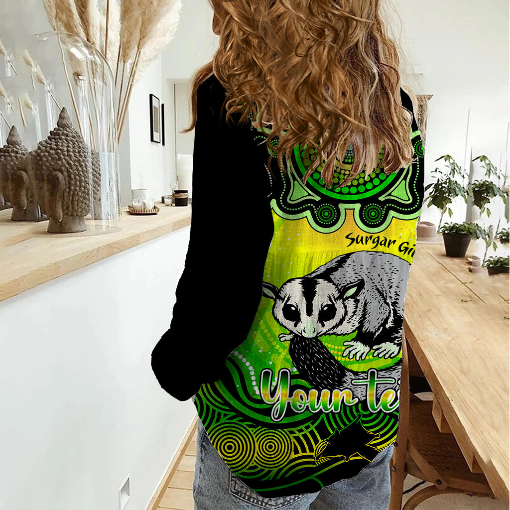 Personalised Australia Gemini Sugar Gilder Zodiac Women Casual Shirt Auz Astrology Aboriginal - Green - Vibe Hoodie Shop