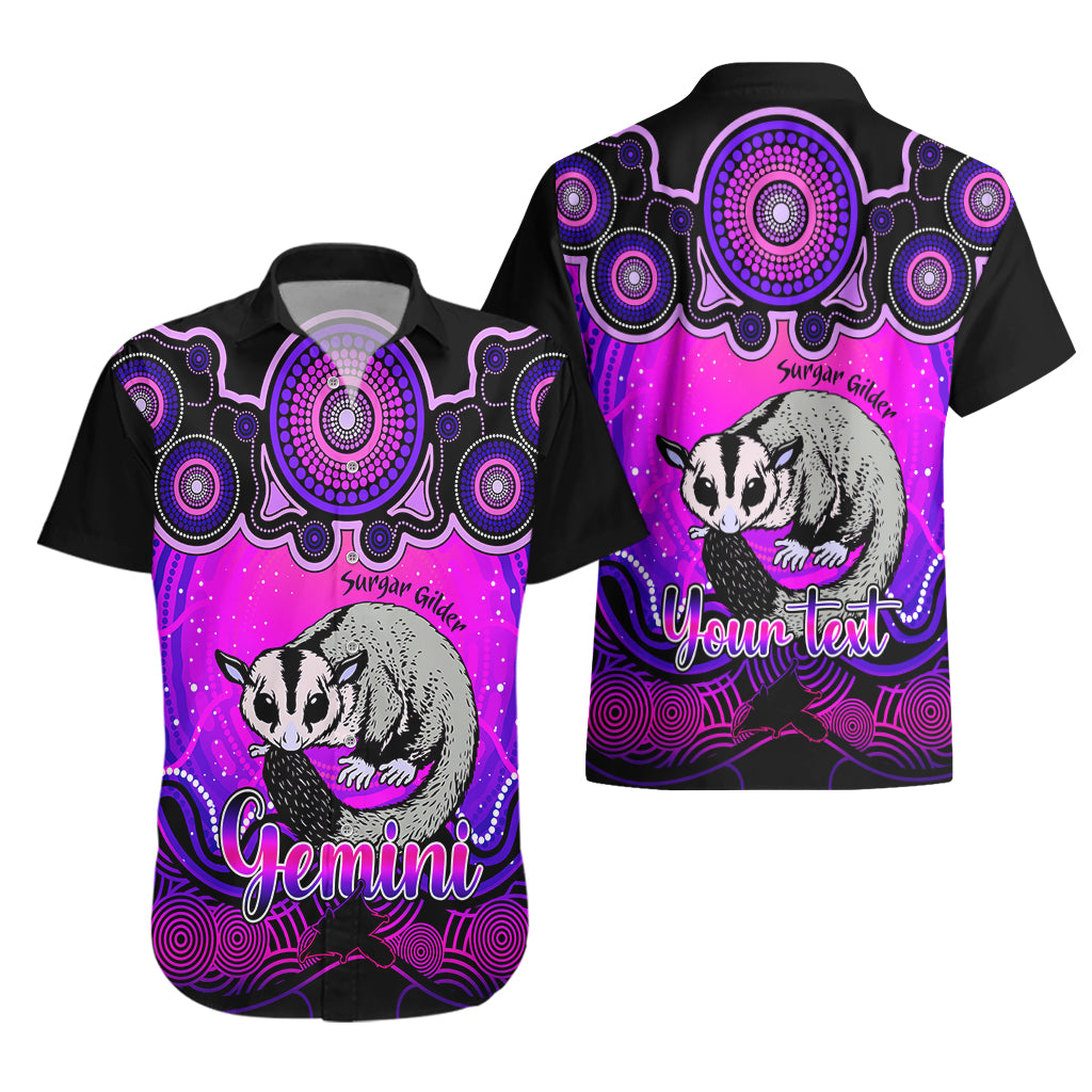 Personalised Australia Gemini Sugar Gilder Zodiac Hawaiian Shirt Auz Astrology Aboriginal - Magenta - Vibe Hoodie Shop