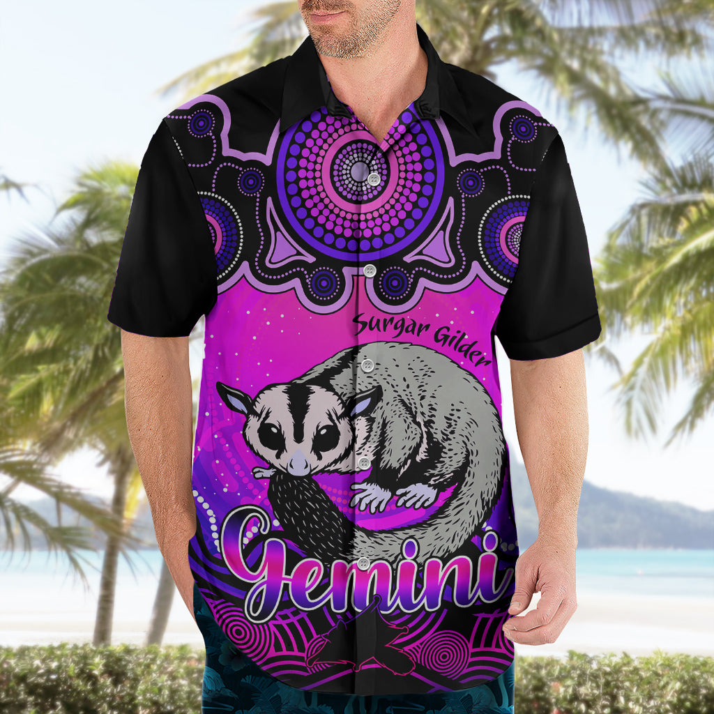 Personalised Australia Gemini Sugar Gilder Zodiac Hawaiian Shirt Auz Astrology Aboriginal - Magenta - Vibe Hoodie Shop