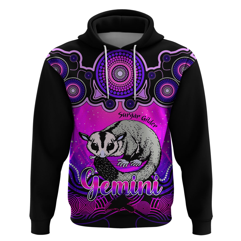 Personalised Australia Gemini Sugar Gilder Zodiac Hoodie Auz Astrology Aboriginal - Magenta LT9 - Vibe Hoodie Shop
