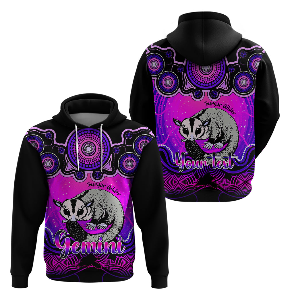 Personalised Australia Gemini Sugar Gilder Zodiac Hoodie Auz Astrology Aboriginal - Magenta LT9 - Vibe Hoodie Shop