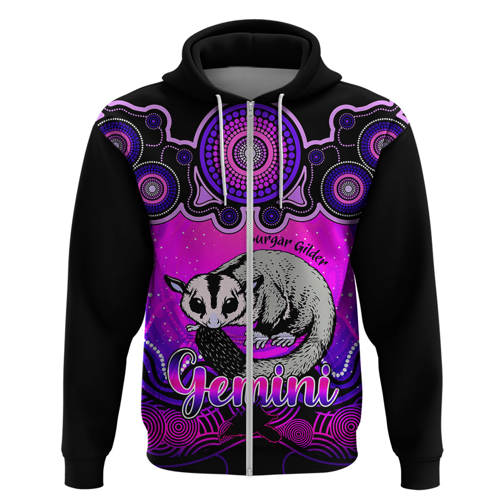 Personalised Australia Gemini Sugar Gilder Zodiac Hoodie Auz Astrology Aboriginal - Magenta LT9 - Vibe Hoodie Shop