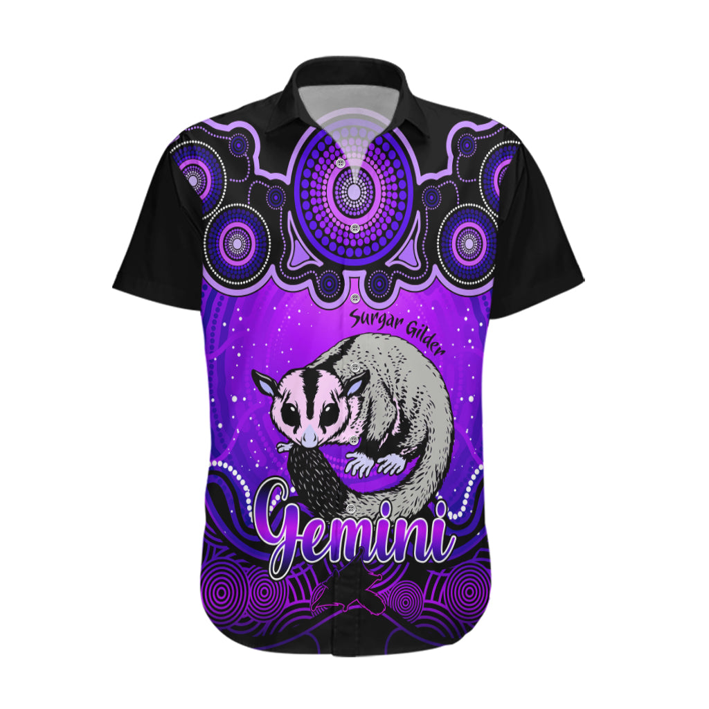 Personalised Australia Gemini Sugar Gilder Zodiac Hawaiian Shirt Auz Astrology Aboriginal - Purple - Vibe Hoodie Shop
