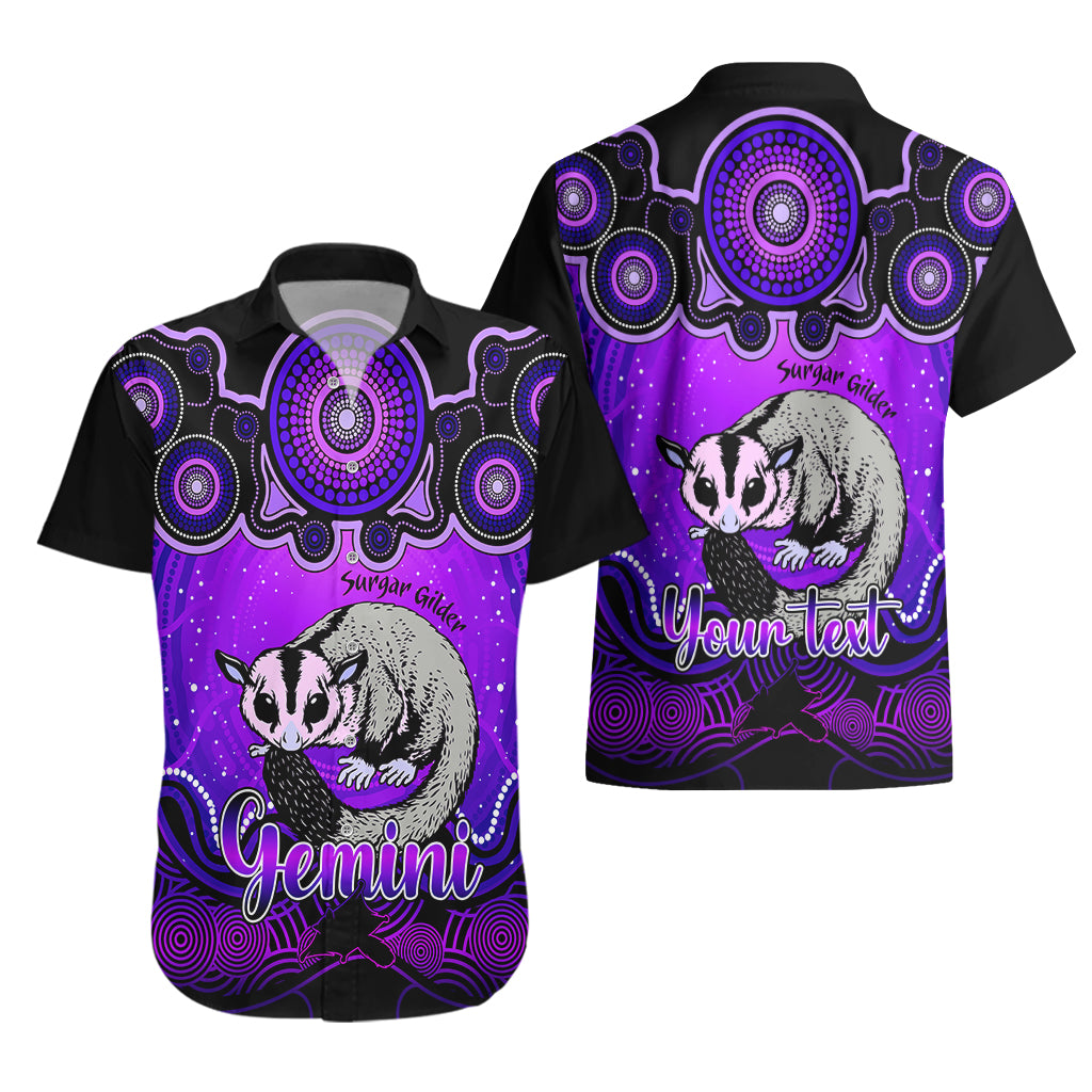 Personalised Australia Gemini Sugar Gilder Zodiac Hawaiian Shirt Auz Astrology Aboriginal - Purple - Vibe Hoodie Shop