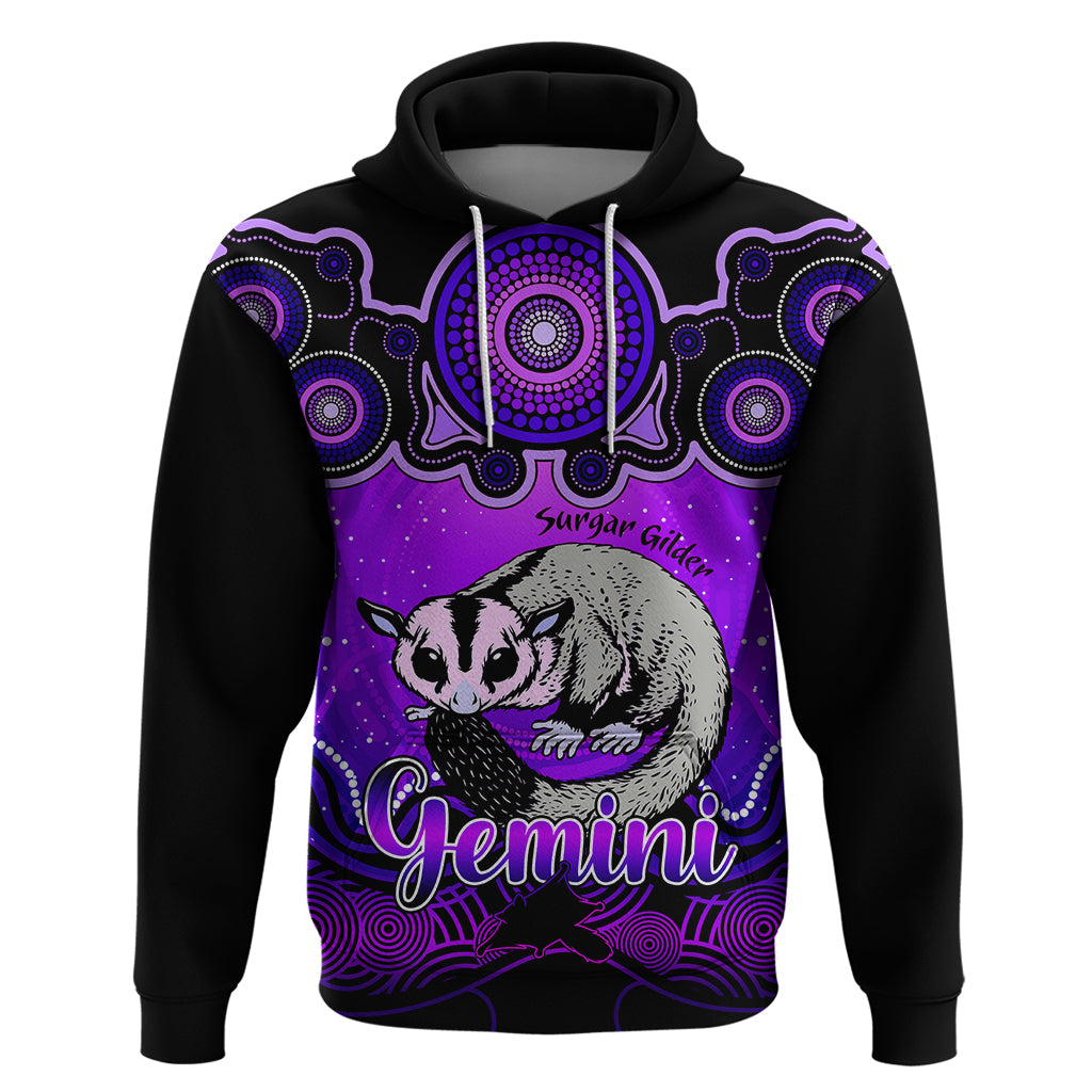 Personalised Australia Gemini Sugar Gilder Zodiac Hoodie Auz Astrology Aboriginal - Purple LT9 - Vibe Hoodie Shop