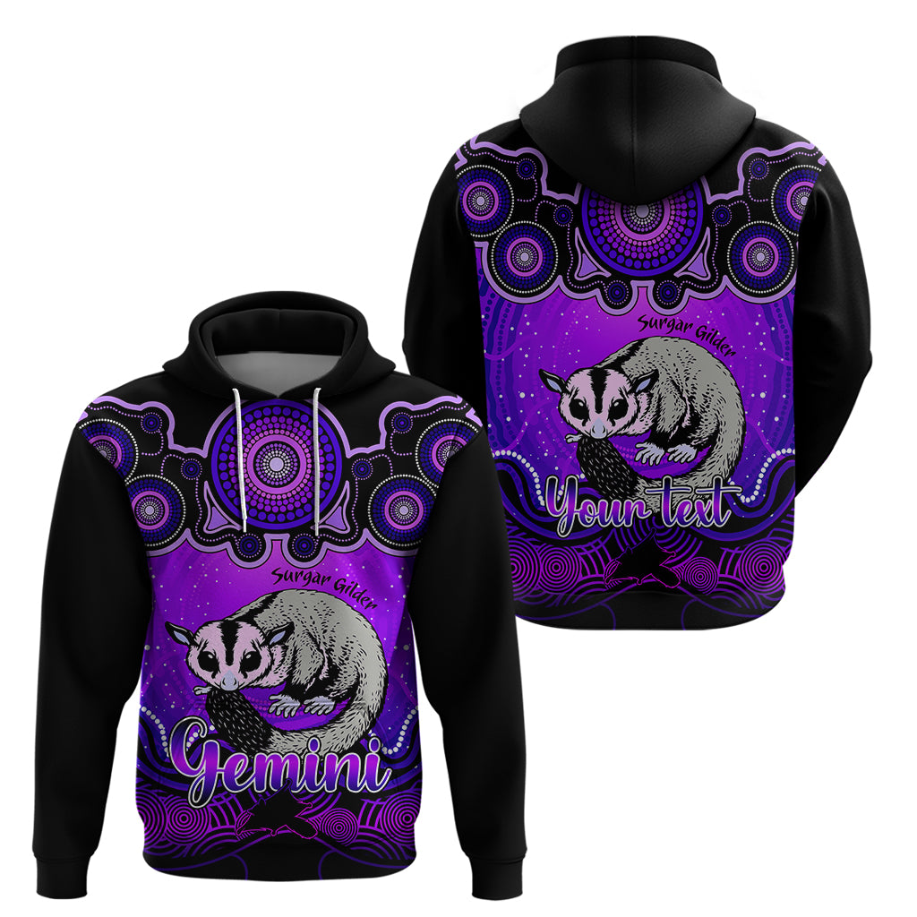 Personalised Australia Gemini Sugar Gilder Zodiac Hoodie Auz Astrology Aboriginal - Purple LT9 - Vibe Hoodie Shop