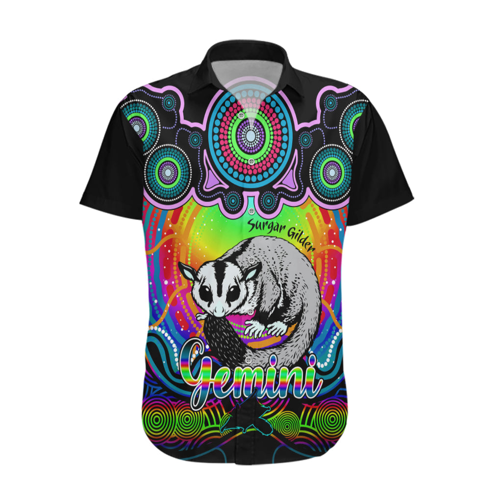 Personalised Australia Gemini Sugar Gilder Zodiac Hawaiian Shirt Auz Astrology Aboriginal - Rainbow - Vibe Hoodie Shop
