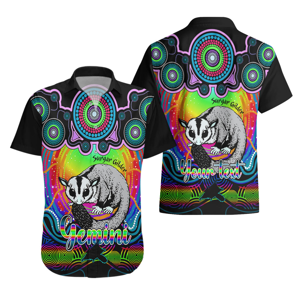 Personalised Australia Gemini Sugar Gilder Zodiac Hawaiian Shirt Auz Astrology Aboriginal - Rainbow - Vibe Hoodie Shop