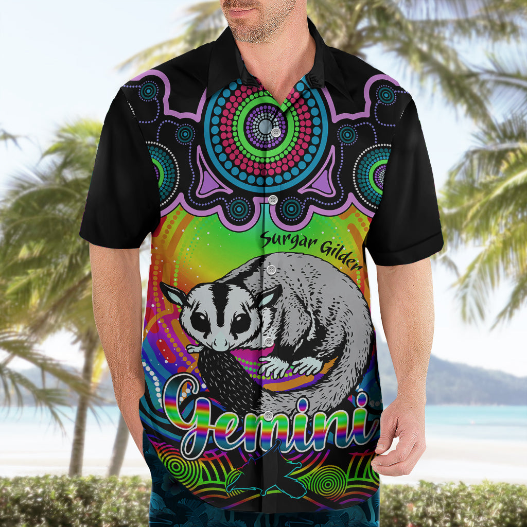 Personalised Australia Gemini Sugar Gilder Zodiac Hawaiian Shirt Auz Astrology Aboriginal - Rainbow - Vibe Hoodie Shop