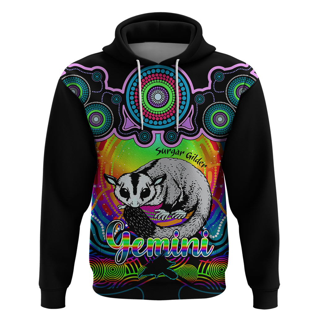 Personalised Australia Gemini Sugar Gilder Zodiac Hoodie Auz Astrology Aboriginal - Rainbow LT9 - Vibe Hoodie Shop