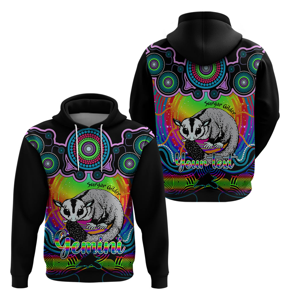 Personalised Australia Gemini Sugar Gilder Zodiac Hoodie Auz Astrology Aboriginal - Rainbow LT9 - Vibe Hoodie Shop