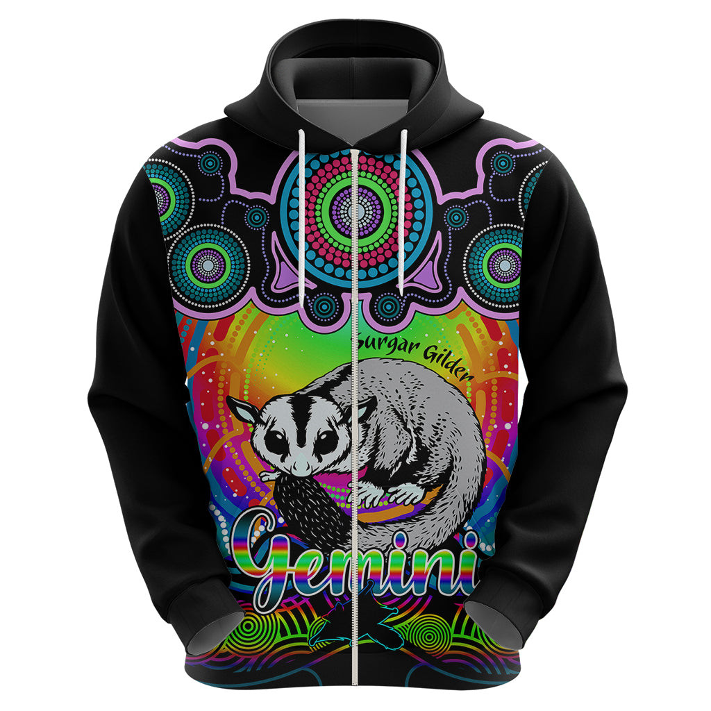 Personalised Australia Gemini Sugar Gilder Zodiac Hoodie Auz Astrology Aboriginal - Rainbow LT9 - Vibe Hoodie Shop