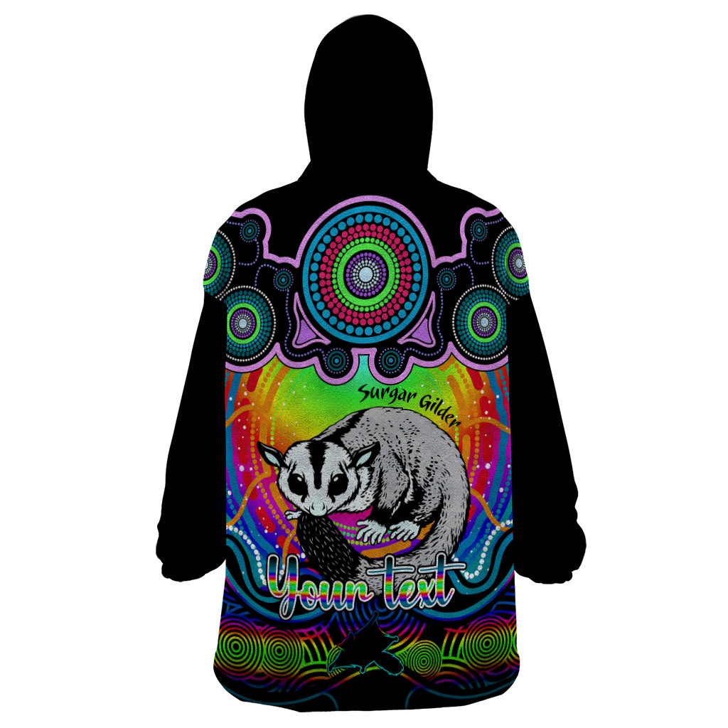 Personalised Australia Gemini Sugar Gilder Zodiac Wearable Blanket Hoodie Auz Astrology Aboriginal - Rainbow - Vibe Hoodie Shop