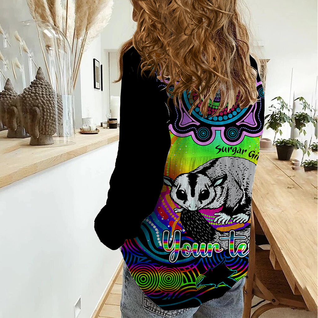 Personalised Australia Gemini Sugar Gilder Zodiac Women Casual Shirt Auz Astrology Aboriginal - Rainbow - Vibe Hoodie Shop