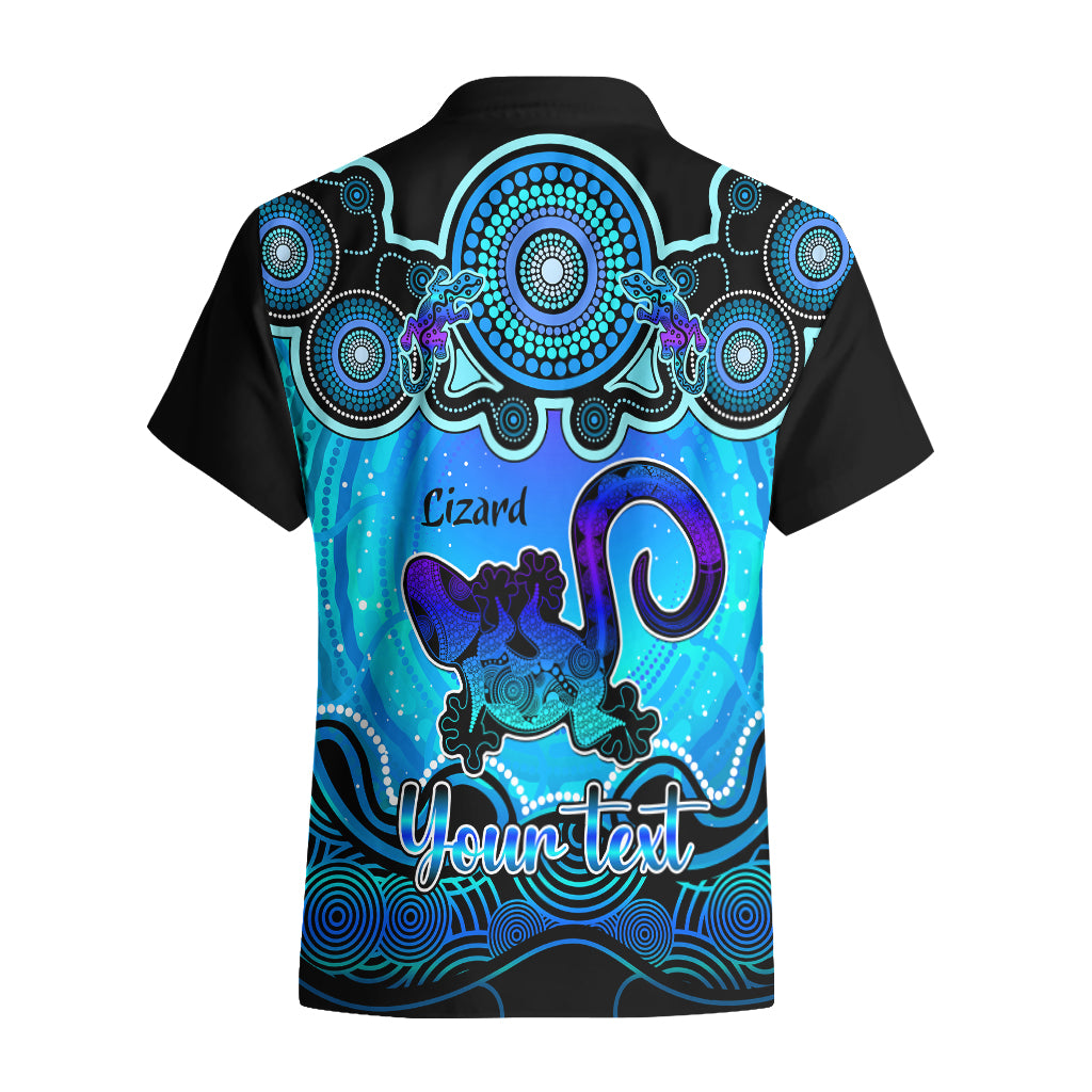 Personalised Australia Leo Lizard Zodiac Hawaiian Shirt Auz Astrology Aboriginal - Aqua - Vibe Hoodie Shop