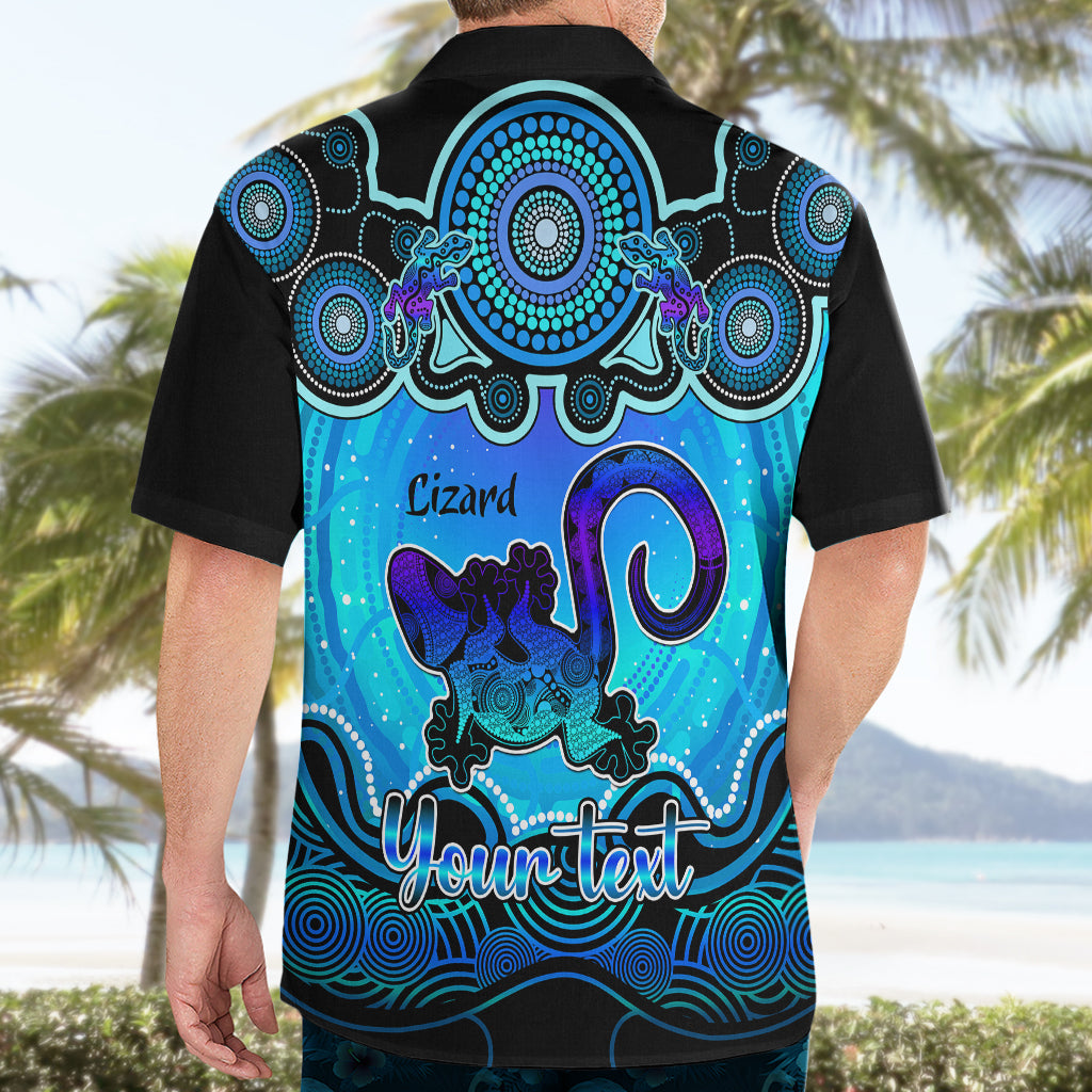 Personalised Australia Leo Lizard Zodiac Hawaiian Shirt Auz Astrology Aboriginal - Aqua - Vibe Hoodie Shop