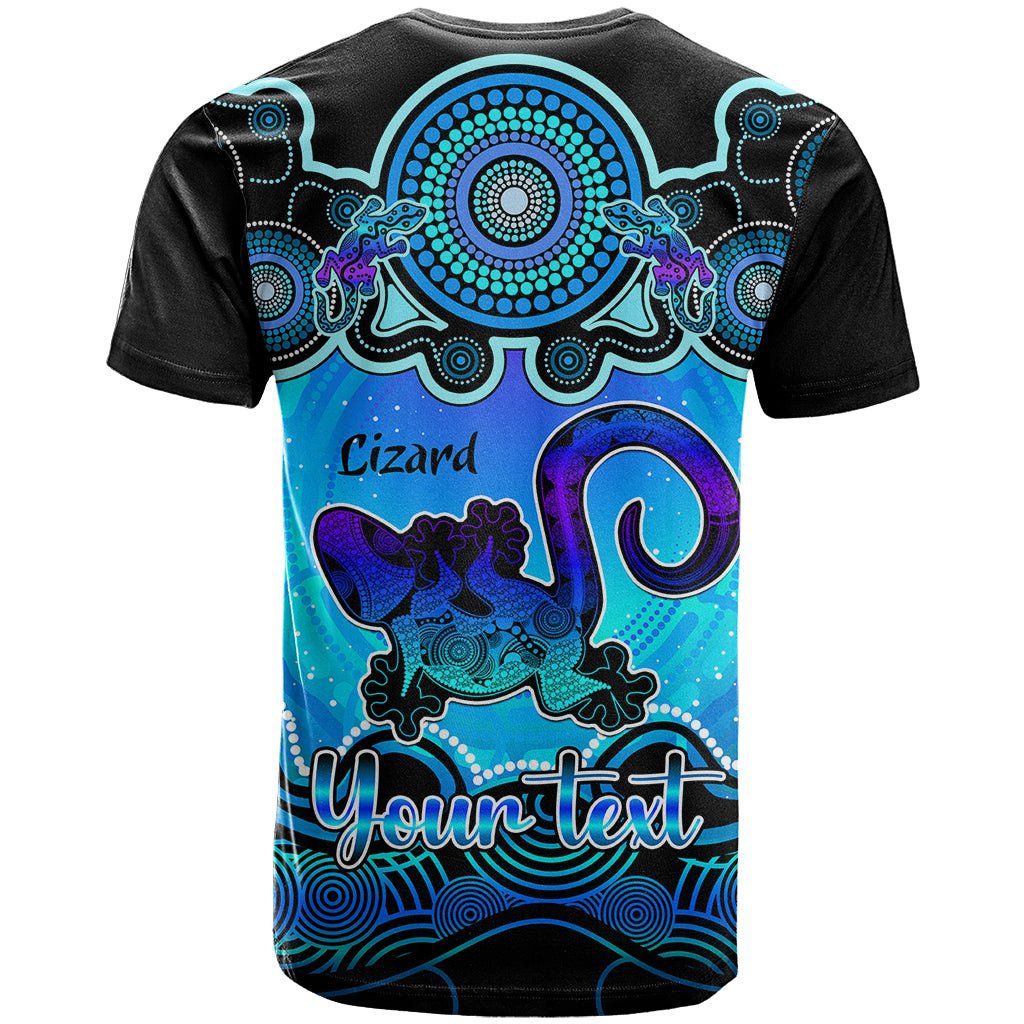 Personalised Australia Leo Lizard Zodiac T Shirt Auz Astrology Aboriginal - Aqua LT9 - Vibe Hoodie Shop