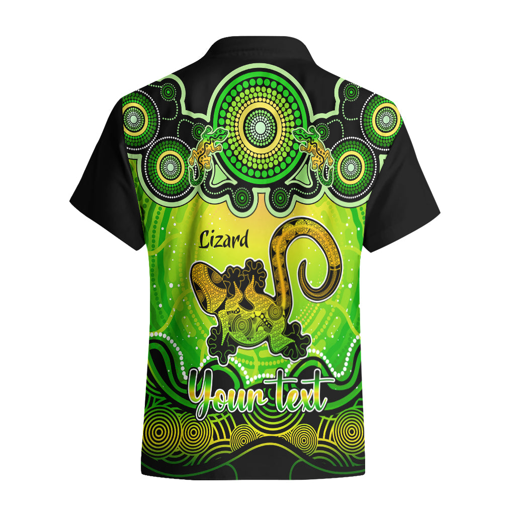 Personalised Australia Leo Lizard Zodiac Hawaiian Shirt Auz Astrology Aboriginal - Green - Vibe Hoodie Shop