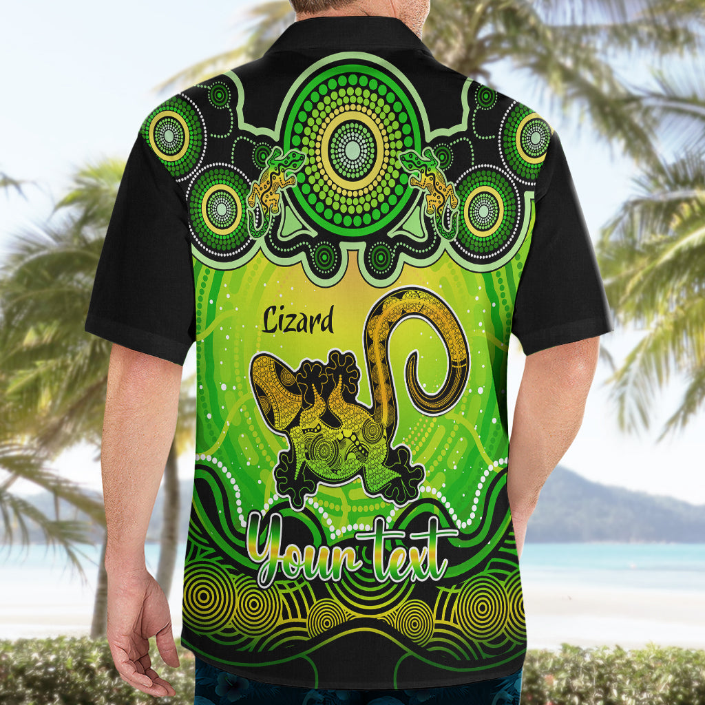 Personalised Australia Leo Lizard Zodiac Hawaiian Shirt Auz Astrology Aboriginal - Green - Vibe Hoodie Shop