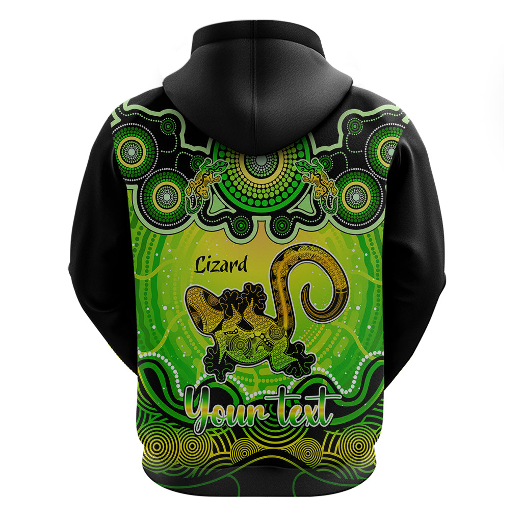 Personalised Australia Leo Lizard Zodiac Hoodie Auz Astrology Aboriginal - Green LT9 - Vibe Hoodie Shop