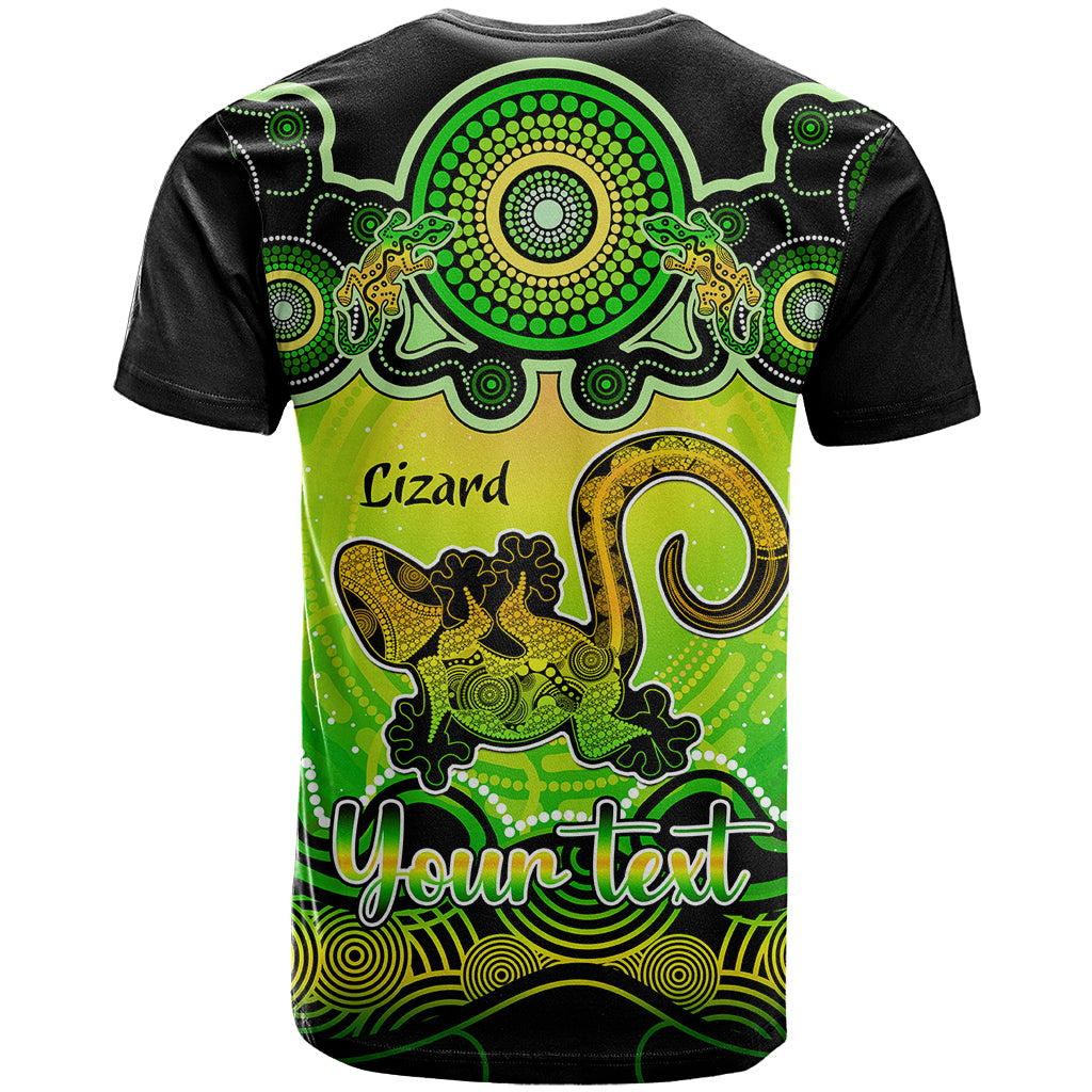 Personalised Australia Leo Lizard Zodiac T Shirt Auz Astrology Aboriginal - Green LT9 - Vibe Hoodie Shop