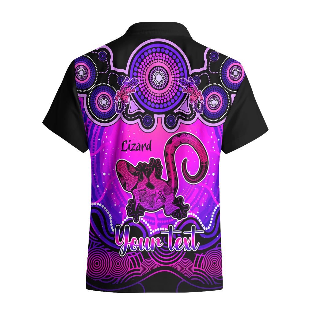 Personalised Australia Leo Lizard Zodiac Hawaiian Shirt Auz Astrology Aboriginal - Magenta - Vibe Hoodie Shop