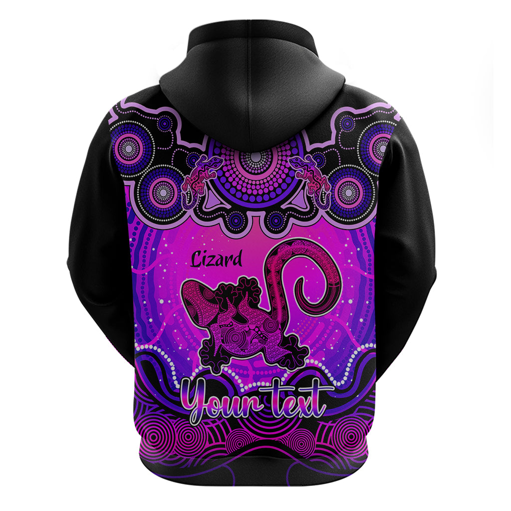 Personalised Australia Leo Lizard Zodiac Hoodie Auz Astrology Aboriginal - Magenta LT9 - Vibe Hoodie Shop