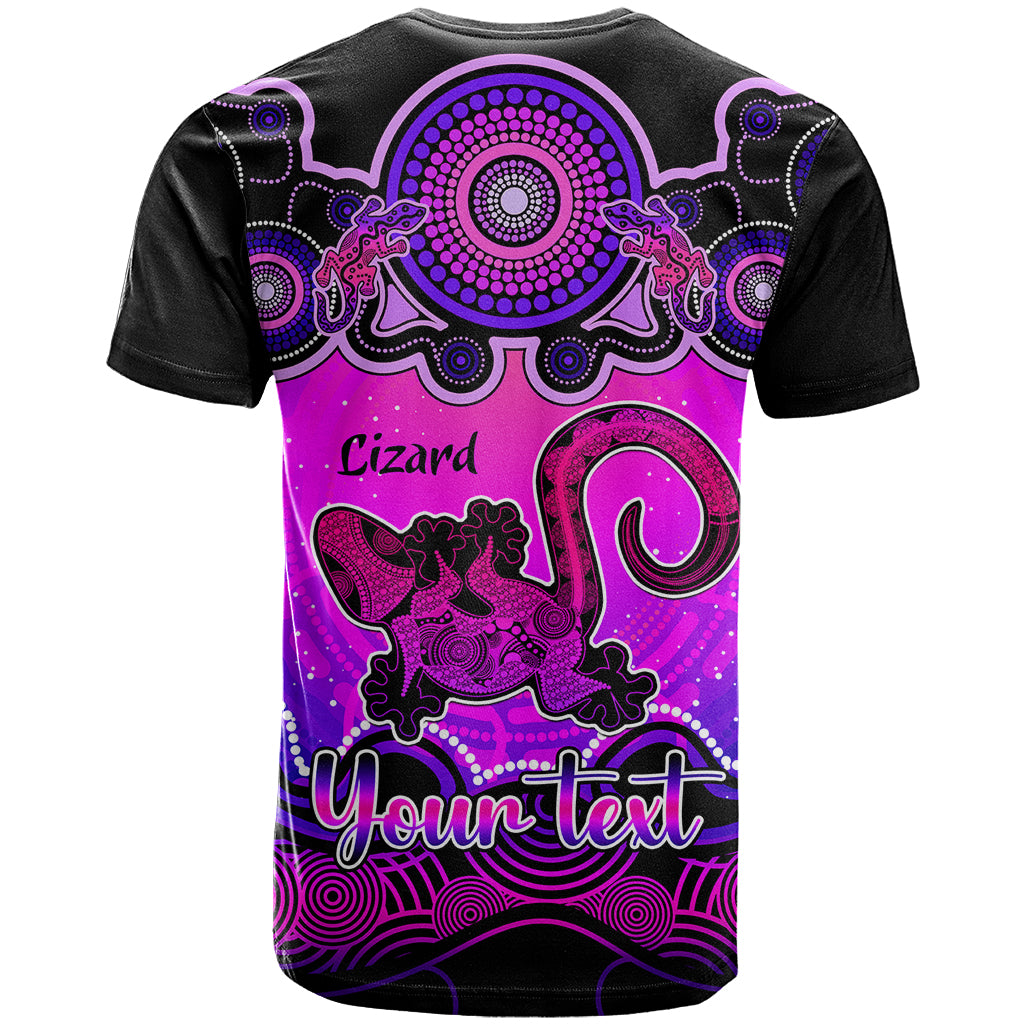 Personalised Australia Leo Lizard Zodiac T Shirt Auz Astrology Aboriginal - Magenta LT9 - Vibe Hoodie Shop